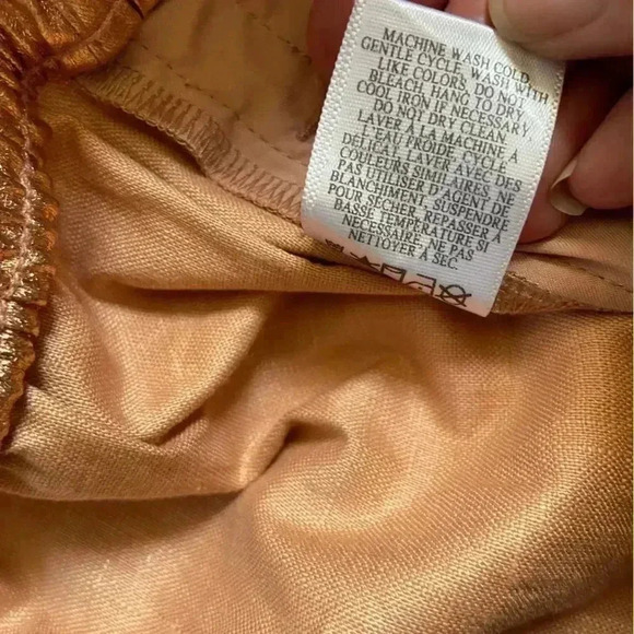 NEW A.L.C. Metallic Linen Shorts Rosegold size Small - Picture 7 of 11